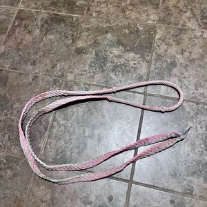 Pink and Blue Braided Rope Reins